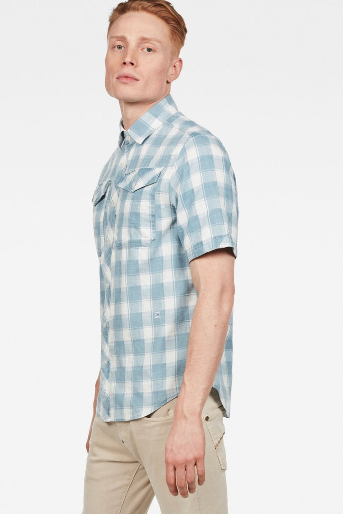 G-STAR Bristum utitility straight shirt s- světlemodře-bílá