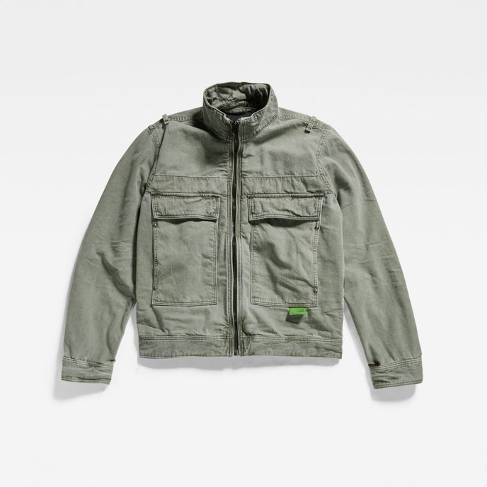 Utility Flap Pocket Zip Jacket zelená