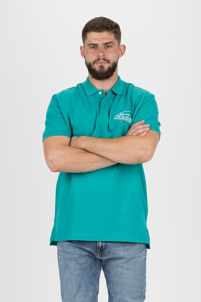 TJM SOLID GRAPHIC POLO tyrkysové