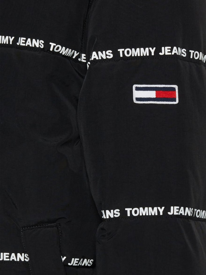 Tommy Jeans TJM LOGO STRIPE PUFFER černá