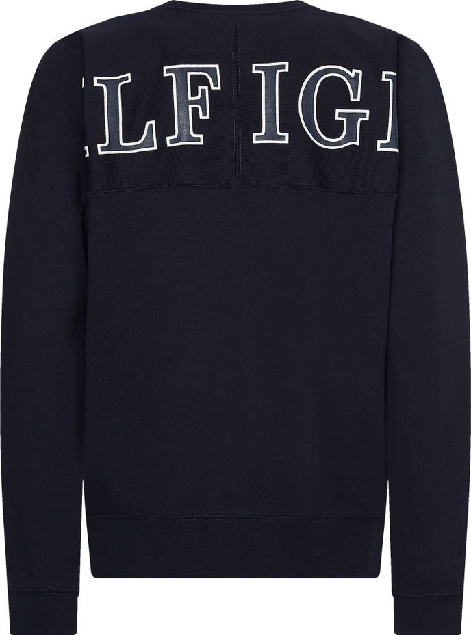 PANELLED HILFIGER PRINT CREWNECK modrá