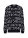 GRAPHIC ALL OVER C-NK SWEATER LS modrý